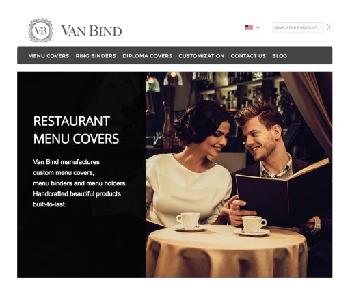 VanBind.com Has Launched New eCommerce Website for Ordering Custom-Made High-End Menu Covers