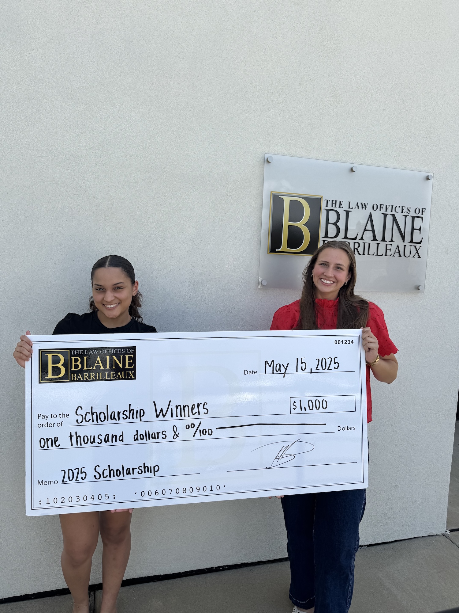 2025 Blaine Barrilleaux Scholarship Recipients