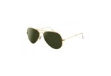 Ray Ban Aviator Sunglasses, Gold Frame with Green Lenses