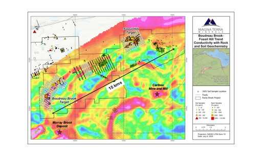 Magna Terra Discovers Massive Sulphide Mineralization in Boulders and Provides an Update on the Rocky Brook Project in the Bathurst Mining Camp, New Brunswick