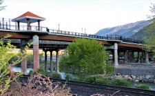 The Glenwood Pedestrian Bridge as seen from the historic train depot
