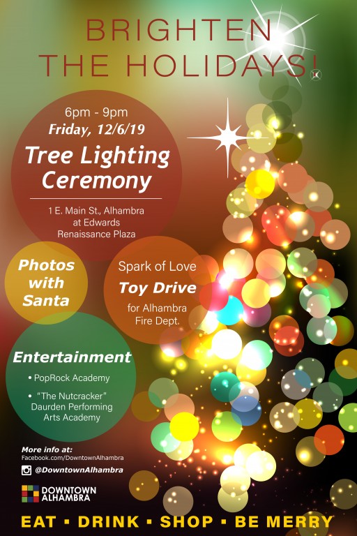 Annual Tree Lighting Ceremony Kicks Off the Holiday Season in Downtown Alhambra