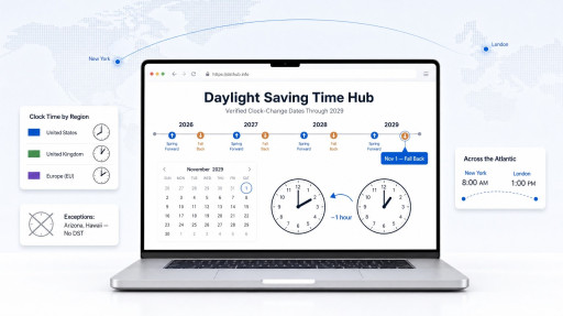 Free Daylight Saving Time Hub Lists Verified Clock-Change Dates Through 2029 Ahead of the November 1 Fall-Back
