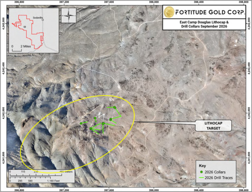 Fortitude Gold Drills 1.52 Meters Grading 2.85 G/T Gold Within 12.19 Meters Grading 0.87 G/T Gold at East Camp Douglas Lithocap