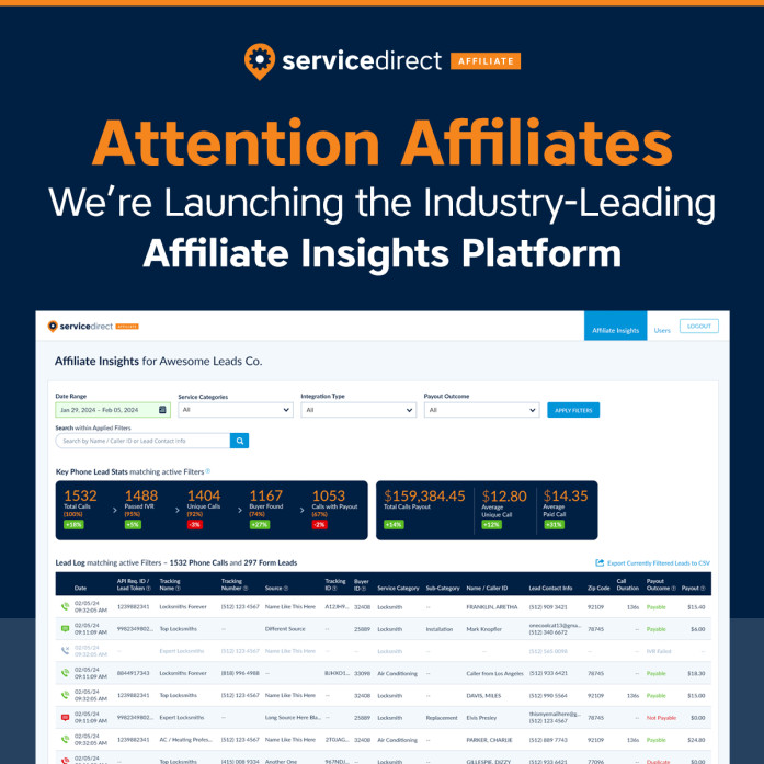 Service Direct Launches Affiliate Insights Platform