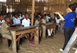 Human rights lecture in a school in Lome, Togo