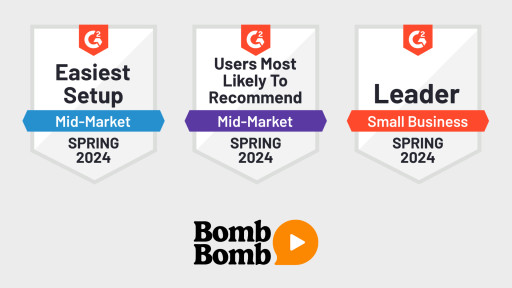 BombBomb Wins 7 G2 Badges in 2 Categories