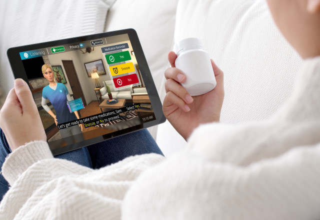 Addison Care client reviewing meds