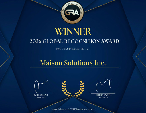 Maison Solutions Inc. Receives 2026 Global Recognition Award in Innovation Category