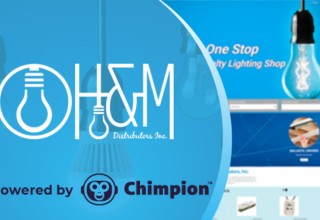 H&M Distributors, Inc. Logo with Chimpion