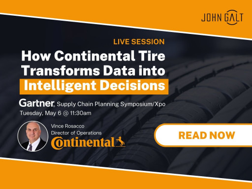 John Galt Solutions' Customer Continental Highlights How to Transform Data Into Intelligent Decisions at the Gartner Supply Chain Symposium/Xpo
