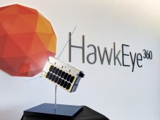HawkEye 360 Satellite Model in Headquarter's Lobby
