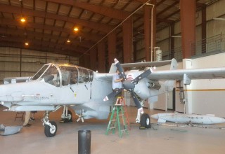 An OV-10 is taken apart for transportation to its new home in Chino, California.
