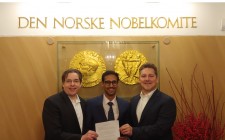 5th Element Group PBC Co-founders Ed Martin and Jim Van Eerden present executed Term Sheet to Pratik Gauri who will serve as President of 5th Element Group India.