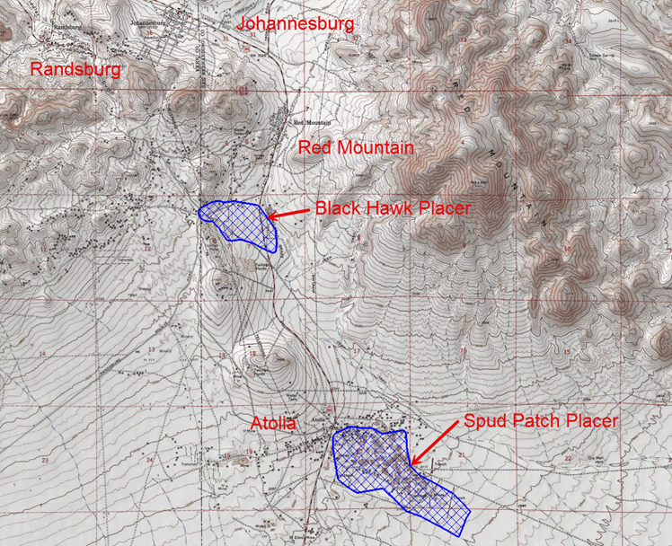 Figure 2: Atolia Tungsten Project Placer Deposits - BOYD 2025 