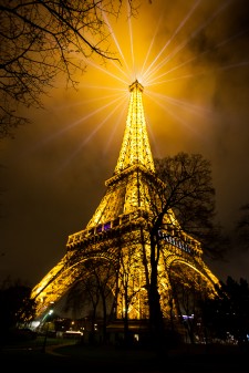 Eiffel Tower, Paris, France, during United Nations Climate Change Conference (COP21)