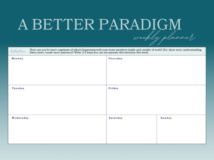 A Better Paradigm Journal