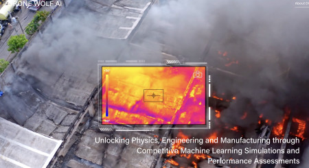 Drone Thermal Sensor over firefighters