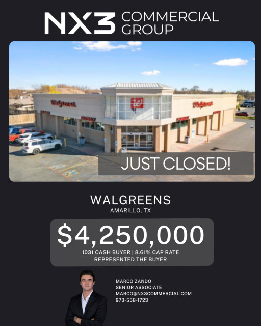 NX3 Commercial Group's Marco Zando Closes Back-to-Back Net Lease Deals Totaling $6.9 Million