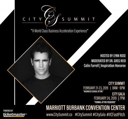 Colin Farrell to Receive Inspiration Honor at 4th Annual City Summit & Gala in Los Angeles Produced by Ryan Long