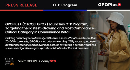 GPOPlus+ (OTCQB:GPOX) Launches OTP Program, Targeting the Fastest-Growing and Most Compliance-Critical Category in Convenience Retail