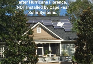Solar Panels not installed by Cape Fear Solar Systems fly off during hurricane Florence. 