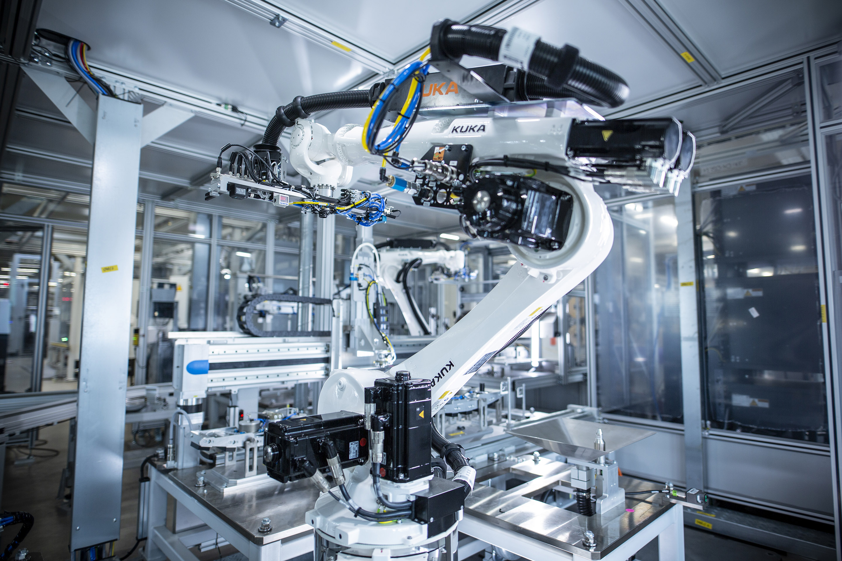 Robot in display assembly line