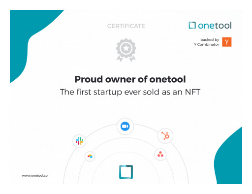 Y Combinator-Backed Startup onetool, Selling As the First Ever Startup NFT