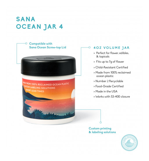 Sana Packaging Releases the Cannabis Industry's First 100% Reclaimed Ocean Plastic Jars