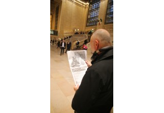 Commuter Reading Ad at Grand Central Station
