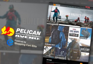 PelicanCases.com Home Page with Shopping Cart Elite