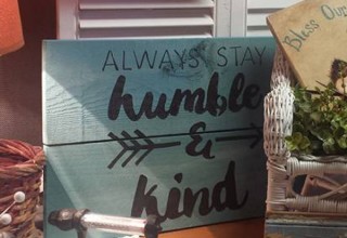 Home Decor Sign painted with Barn Star Stencil