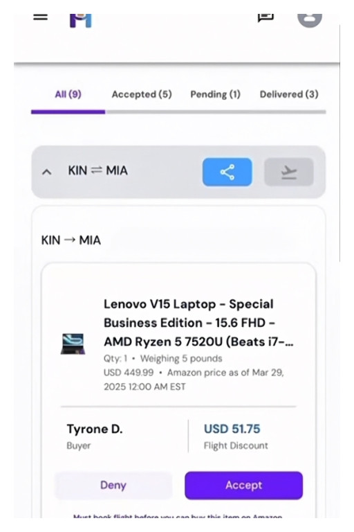 Hurrier App Make Travelers Get Discounted Trips and Amazon Shoppers Pay 40% Less for Shipping