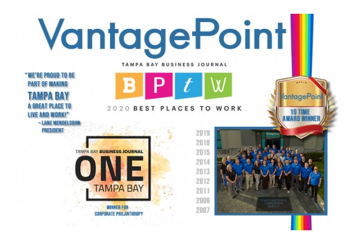 Vantagepoint AI Named Best Place to Work by Tampa Bay Business Journal for the 10th Time