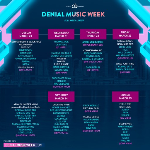 Denial Events Curates Best Lineup of Miami Music Week 2018