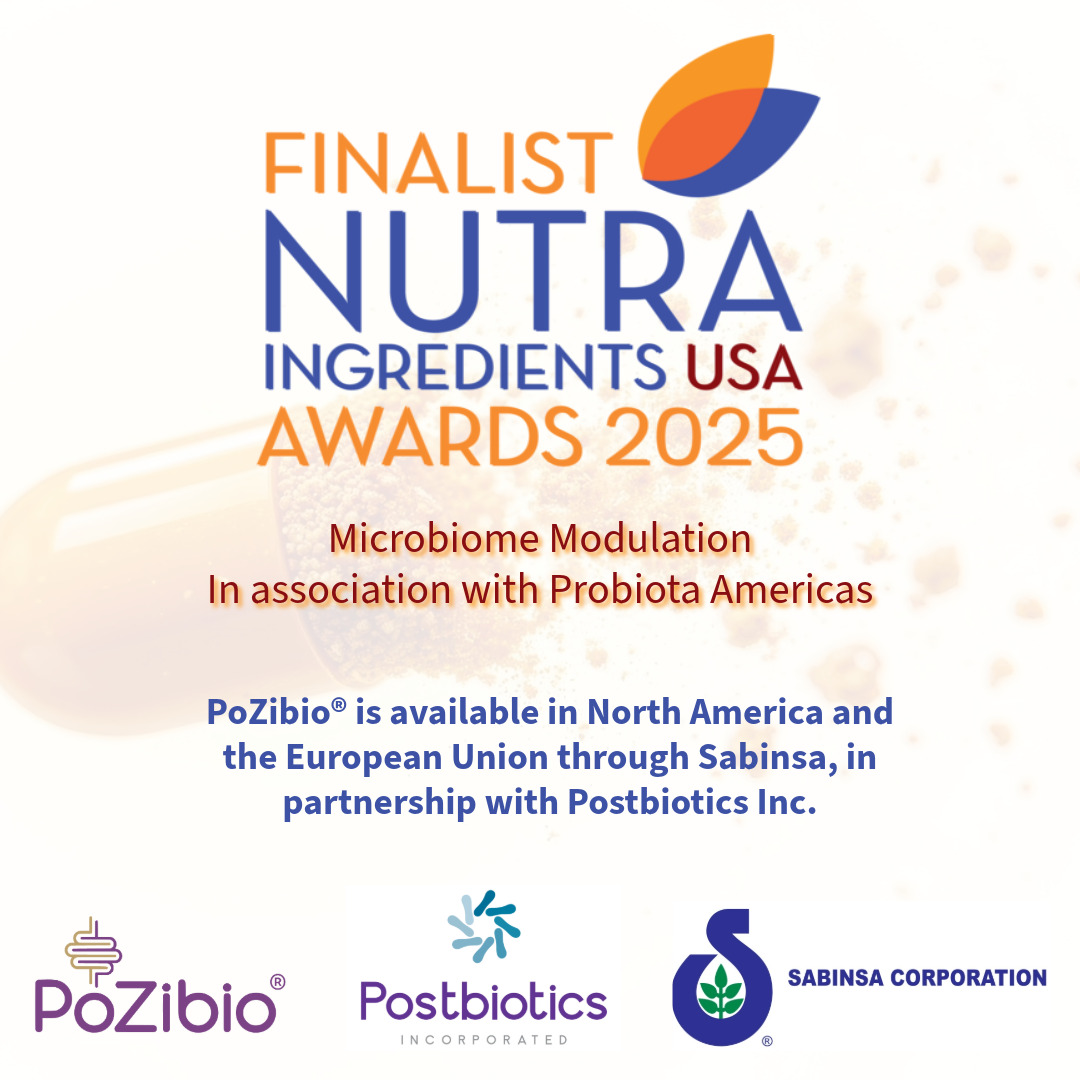 PoZibio® Named Finalist for ‘Ingredient of the Year: Microbiome Modulation' at NutraIngredients-USA
