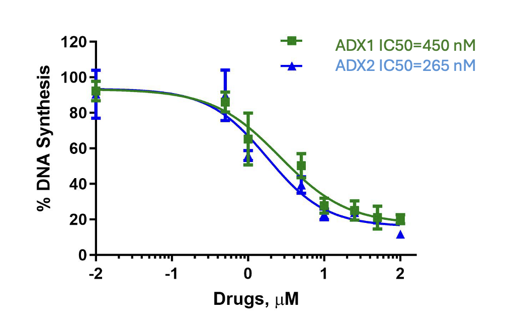 ADX1 and ADX2 Inhibit the DNA synthesis in malaria parasites