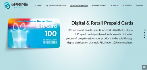EPrime Global Enables E-Commerce Merchants to Offer & Distribute Their Own Reloadable Prepaid Cards Digitally and in Stores