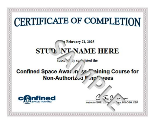 Free OSHA-Compliant Confined Space Awareness Training Now Available Online