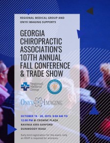Regional Medical Group and Onyx Imaging Supports Georgia Chiropractic Association's 107th Annual Fall Conference & Trade Show