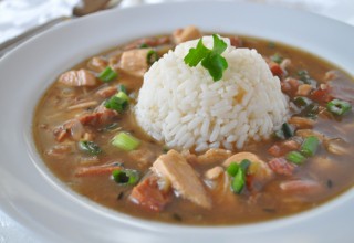 Chicken and Sausage gumbo recipe with healthy dry roux