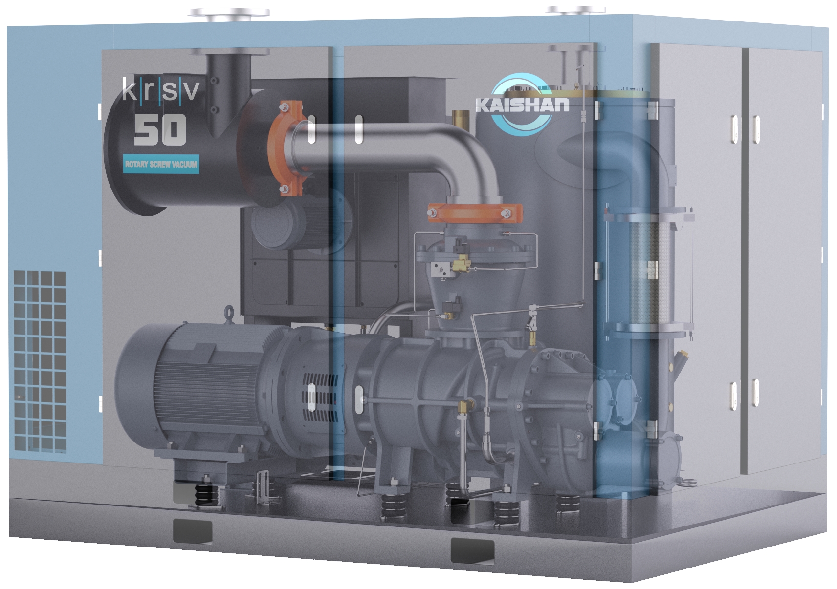 The Kaishan USA KRSV Oil-Flooded Rotary Screw Vacuum Pump
