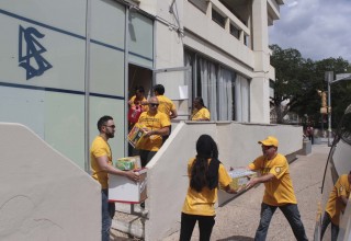 At the Church of Scientology Austin, the Volunteer Ministers team loaded their van with hundreds of hygiene kits and other supplies and headed for Rockford.