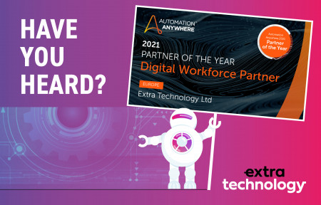 Extra Technology Ltd 2021 Digital Workforce Partner of the Year