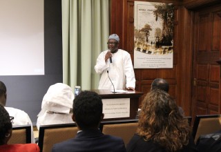 His Excellency Sheik Omar Faye, Ambassador of The Gambia to the United States spple at a Black History Month forum February 12, 2106 at the Church of Scientology National Affairs Office in Washington, D.C.