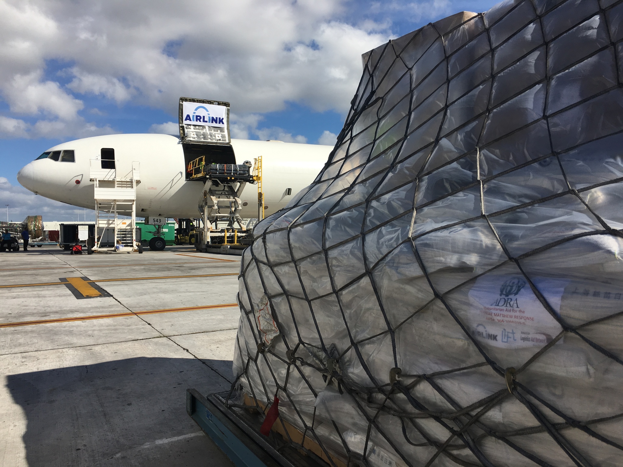 Airlink transports humanitarian aid and disaster relief.