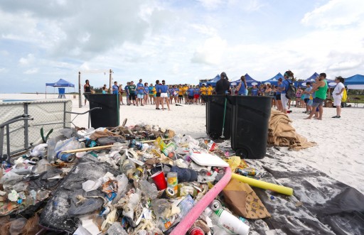300 Pounds of Trash Cleaned From Siesta Key Beach at World Oceans Day Beach Cleanup by Beach.com