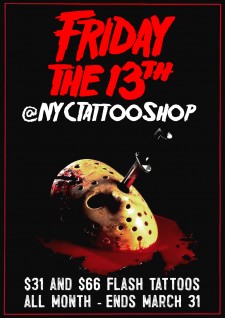Brooklyn’s NYCTattooShop Announces Friday the 13th Flash Tattoo Special That Can’t Be Missed