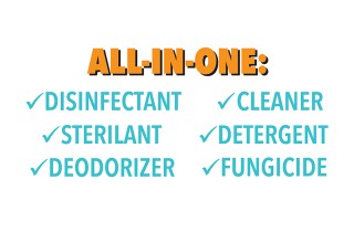 All in one disinfectant, sterilant, deodorizer, cleaner, detergent, fungicide