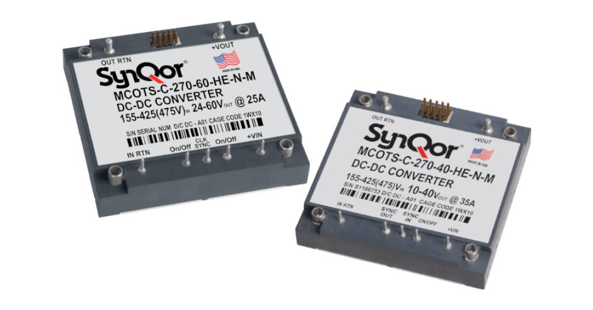 SynQor's New Additions to Its Mil-COTS 270 Vin DC-DC Product